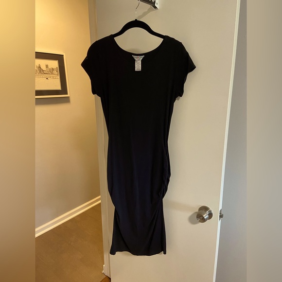 Hard Tail Ruched Capped-sleeved Dress, Black, Size Large - Picture 4 of 7